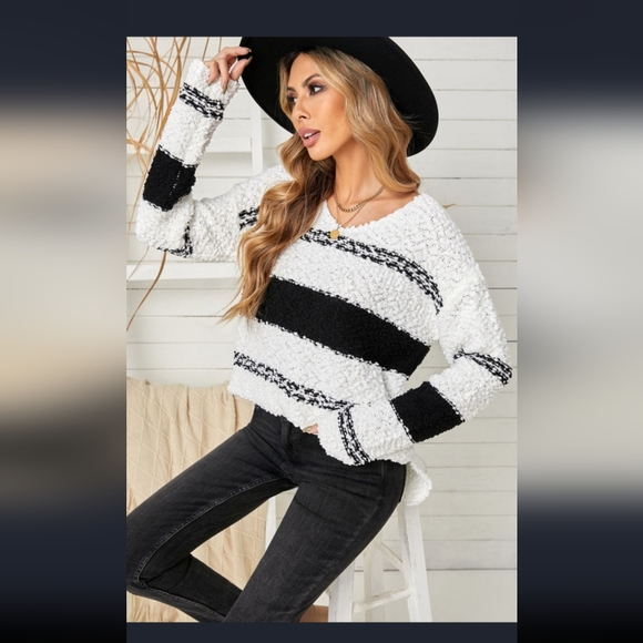 Striped Colorblock Sweater - Picture 10 of 14